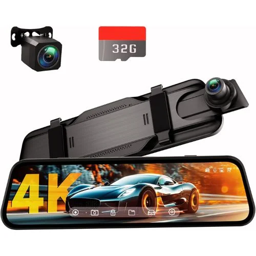 Veement VT10 4K Mirror Dash Cam | Best for "Rideshare Drivers"