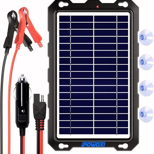 POWOXI 7.5W Solar Battery Charger | Best for All 12V Batteries